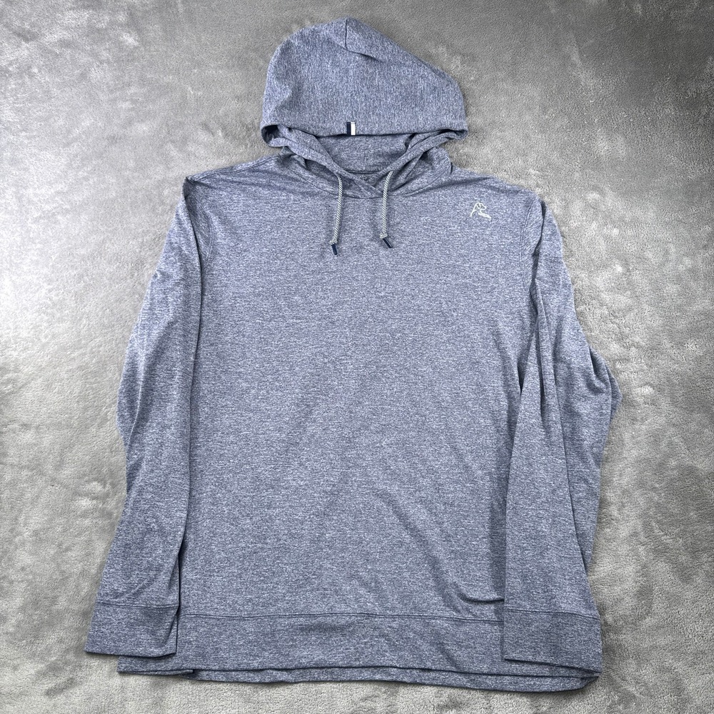 Rhoback Hoodie Mens XXL Blue Gray Heather Performance Lightweight Pullover